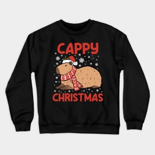 Happy Christmas a cute capybara ready for the holidays Crewneck Sweatshirt